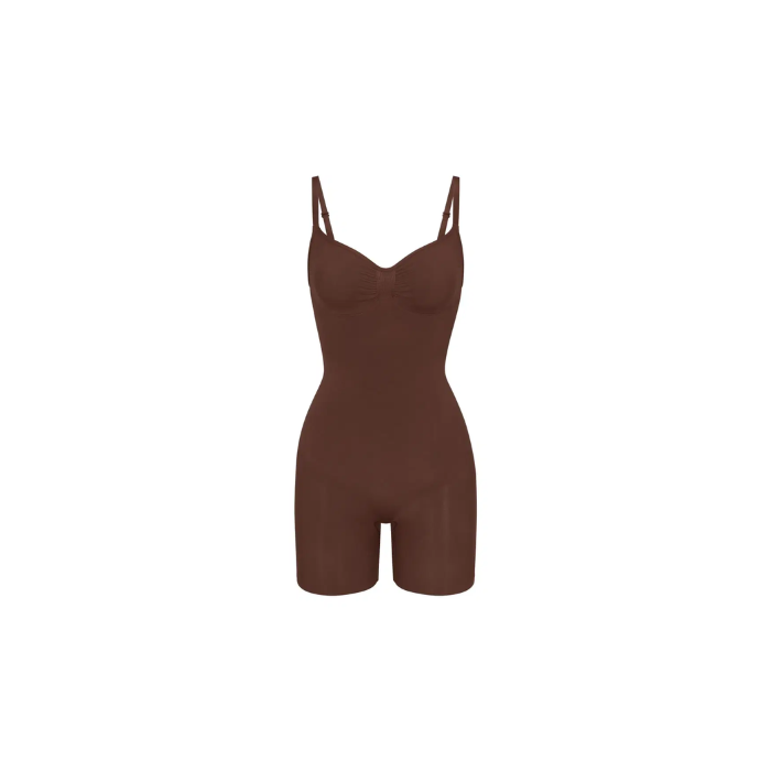 Skims Seamless Sculpt Mid Thigh Bodysuit Cocoa