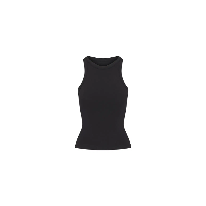 Skims Cotton Jersey Crew Neck Tank Soot