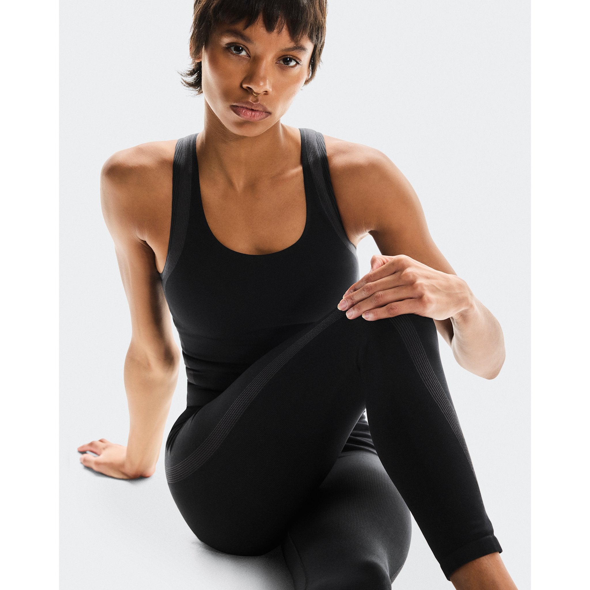 On Studio Knit Bodysuit 7/8 Black | Eclipse