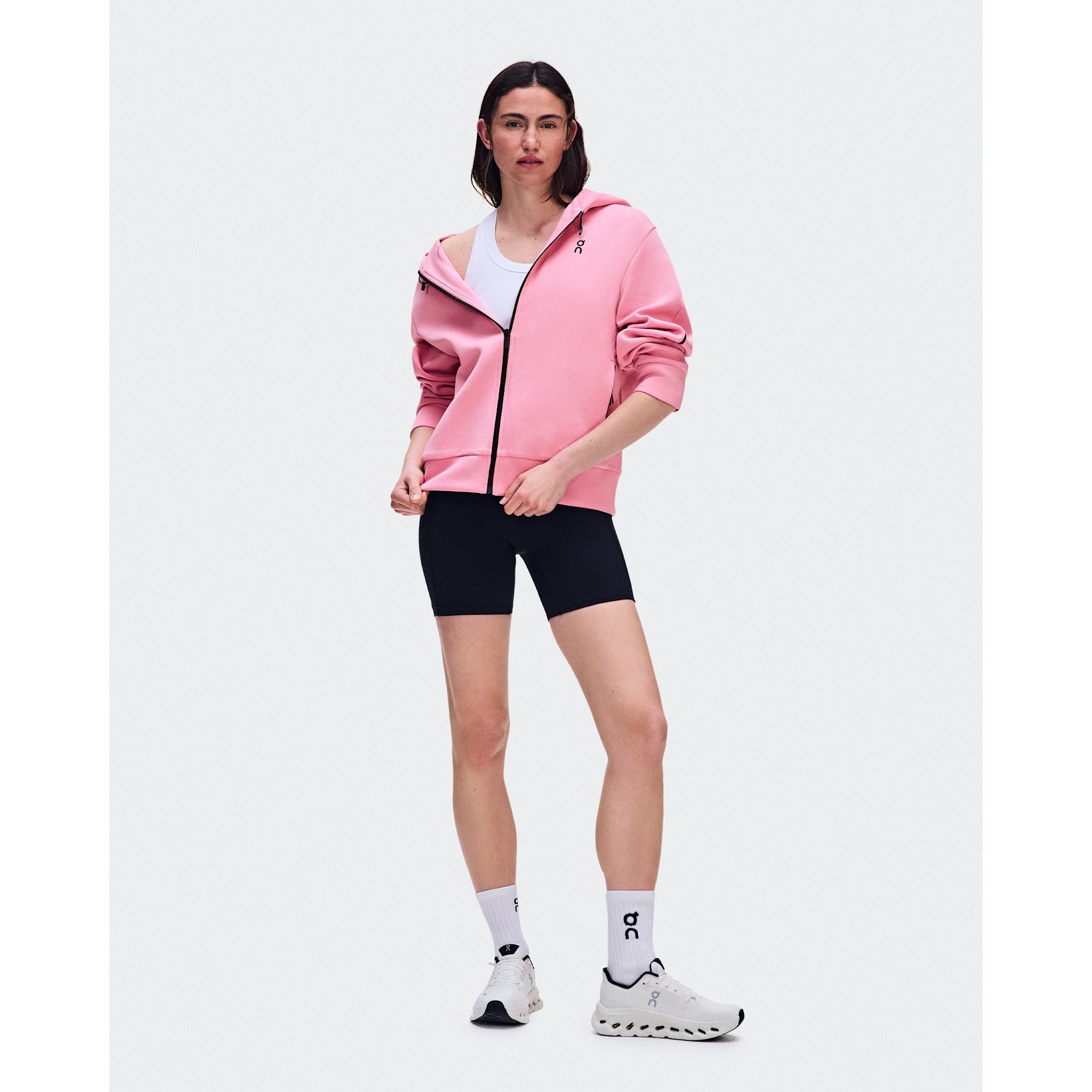 On Focus Tech Zip Hoodie Magnolia