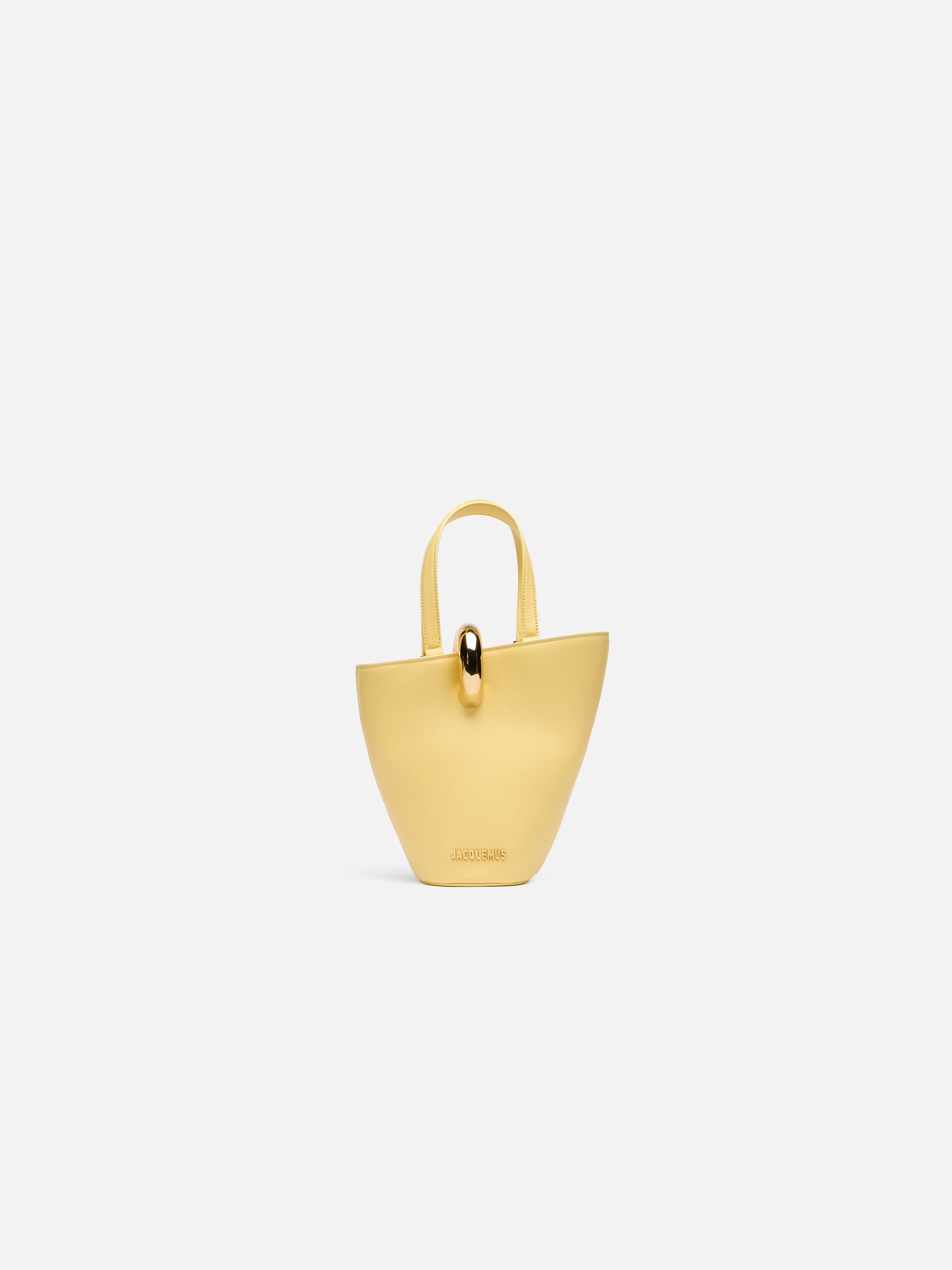 Jacquemus The Small Bambola Asymmetric Mini Bucket Bag Light Yellow