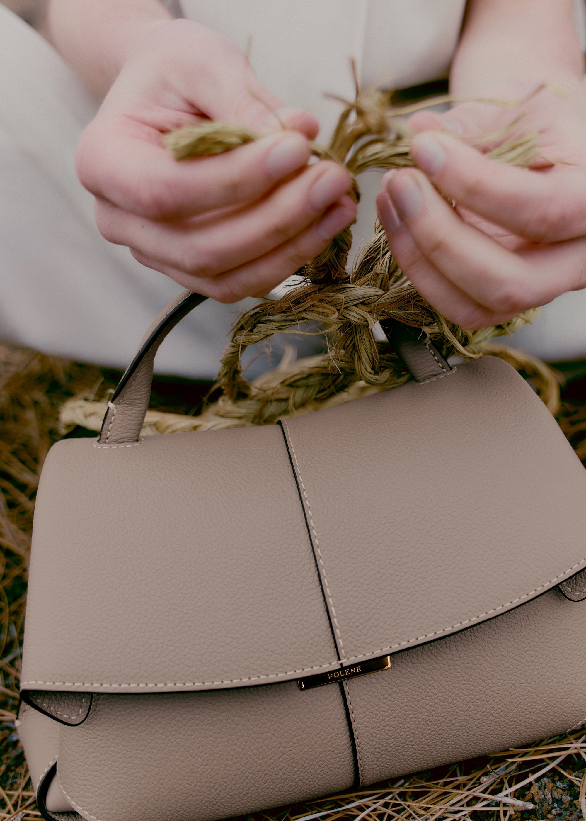 Polene Mokki Mini Textured Taupe