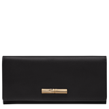 Longchamp Le Roseau Long continental wallet Black
