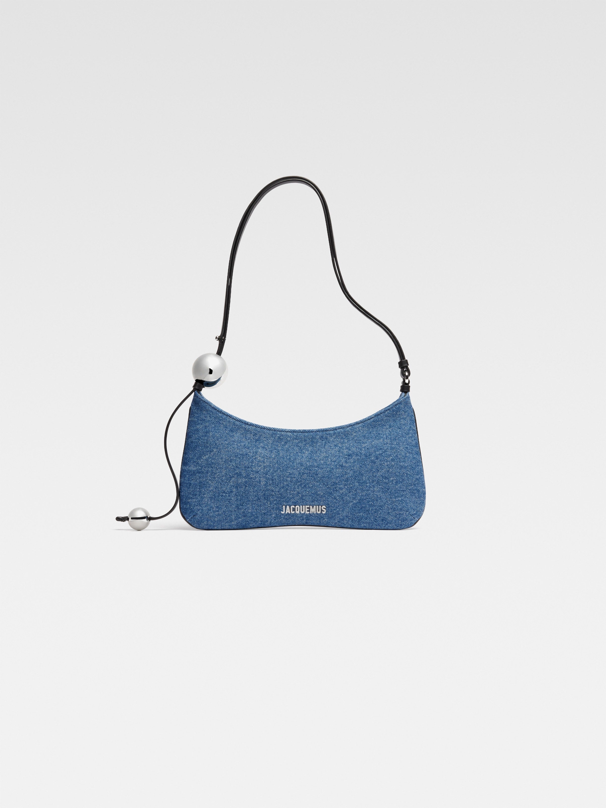 Jacquemus The Bisou Perle Denim Shoulder Bag Blue