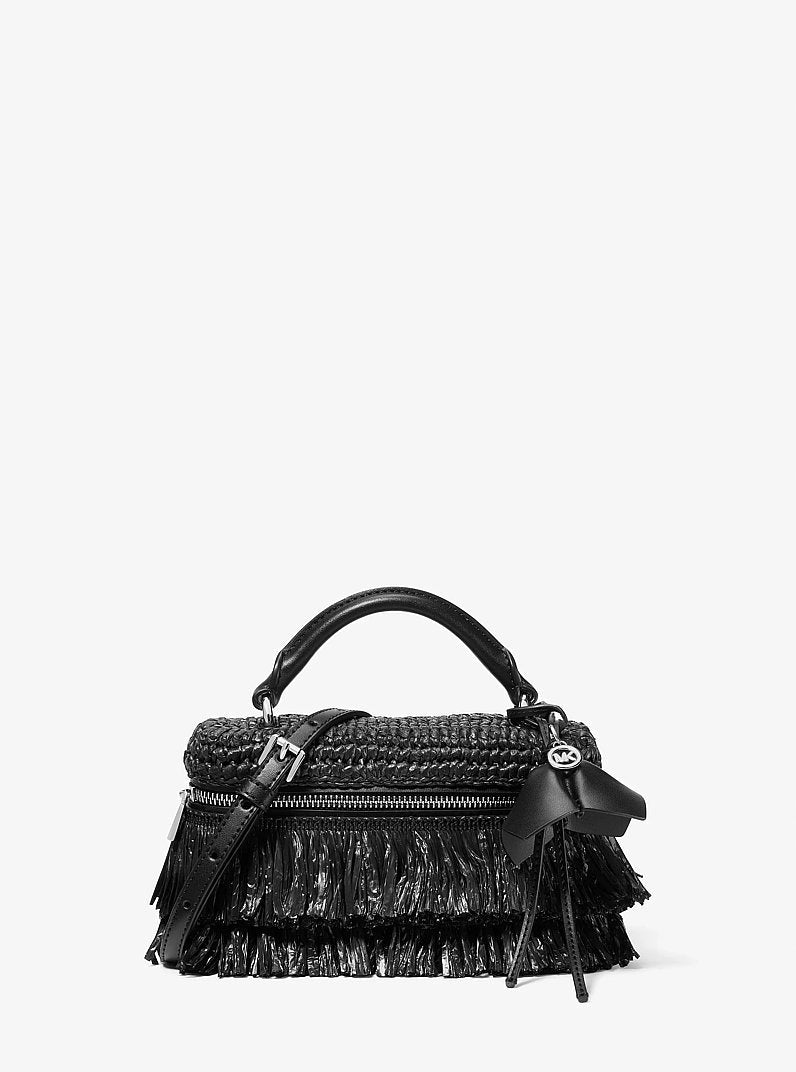 Michael Kors Jana Extra-Small Hand-Crocheted Crossbody Bag Black-Black