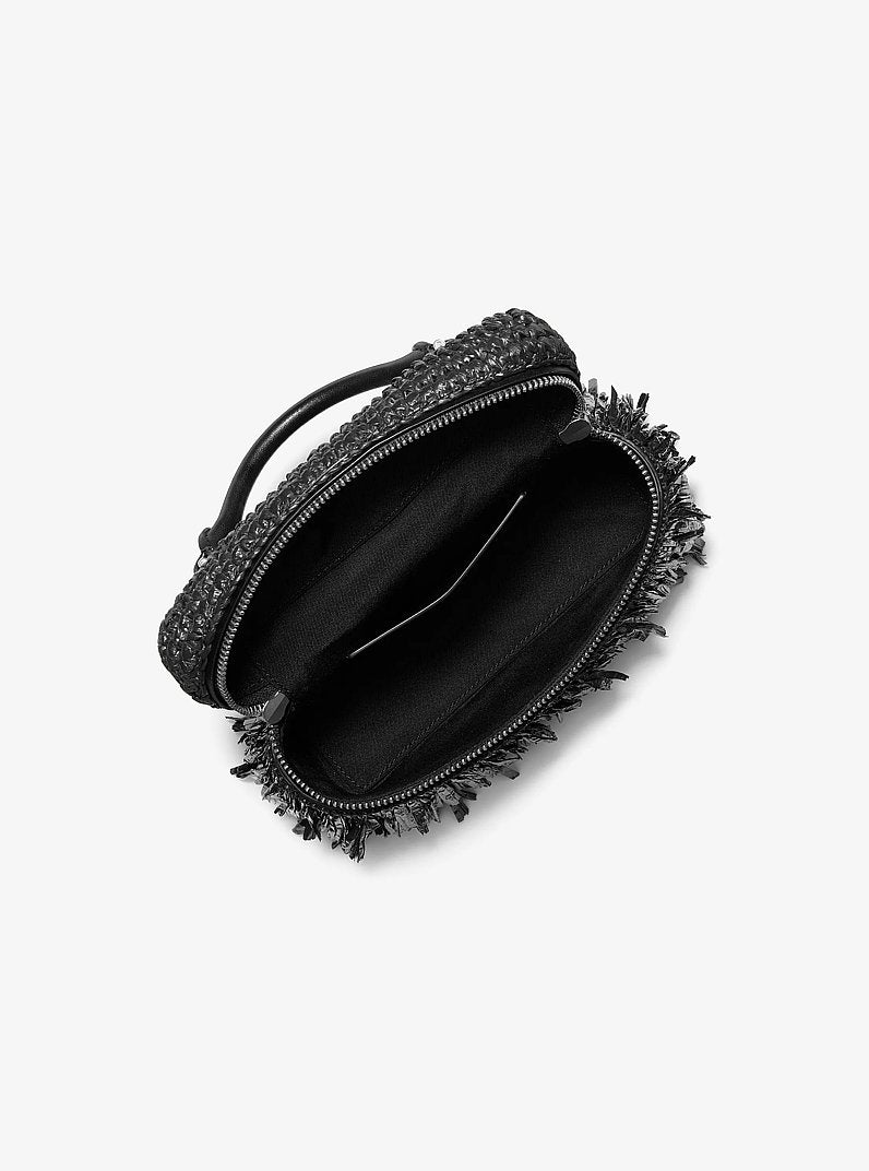 Michael Kors Jana Extra-Small Hand-Crocheted Crossbody Bag Black-Black