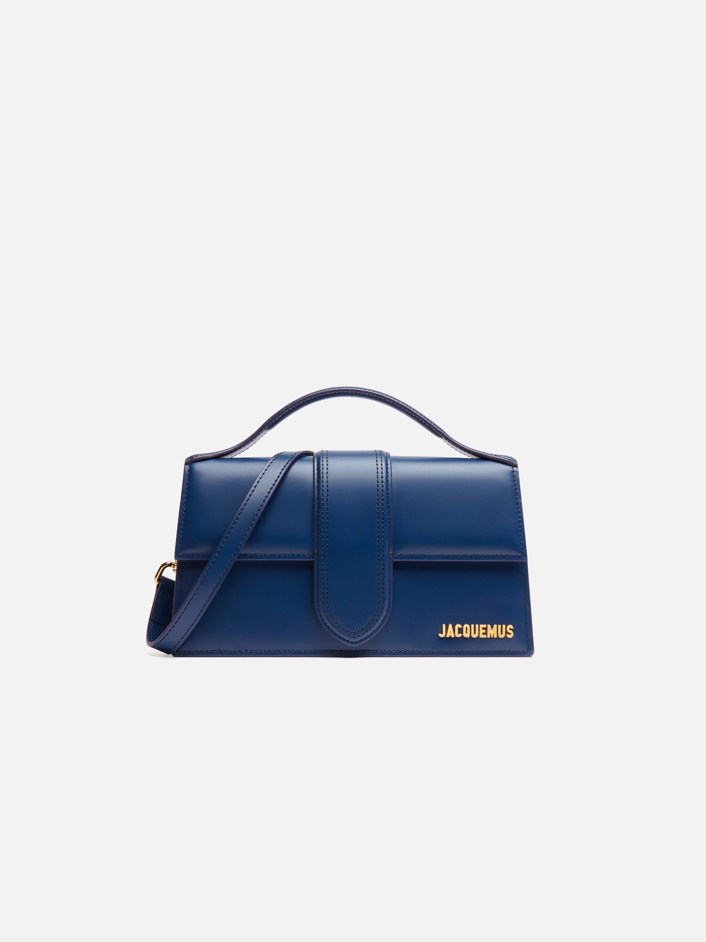 Jacquemus The Large Bambino Smooth Leather Structured Bag Dark Navy