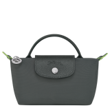Longchamp Le Pliage Green Pouch with handle Graphite