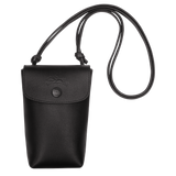 Longchamp Le Pliage Xtra Phone case with leather lace Black