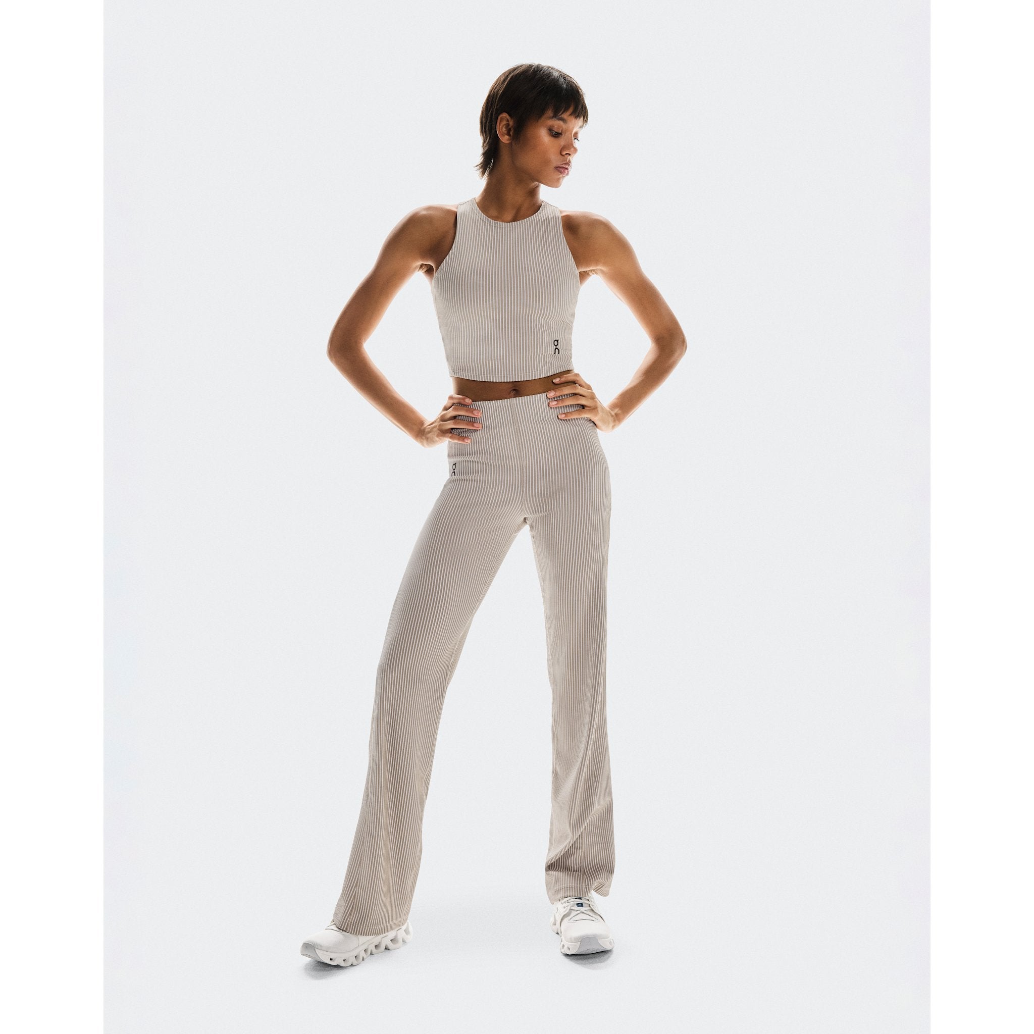 On All-Day Ribbed Pants Desert | White