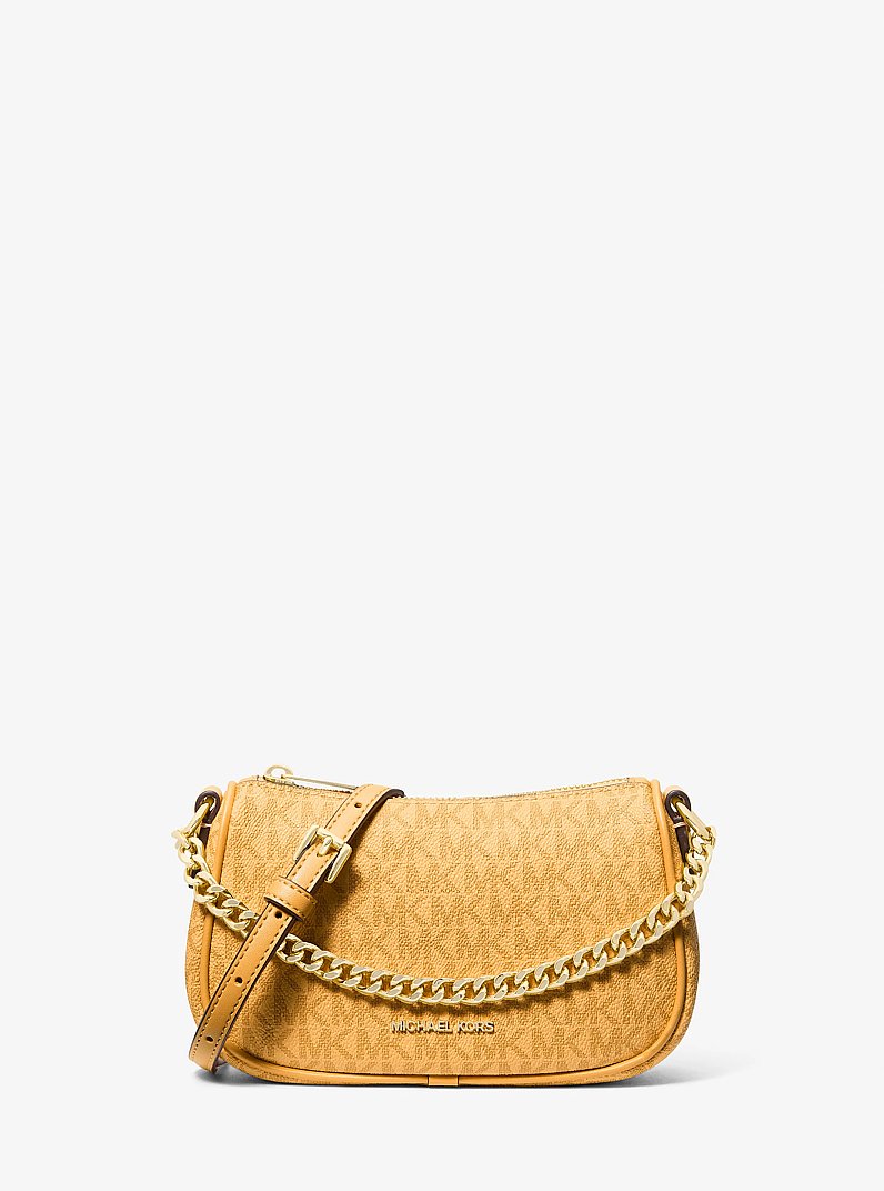Michael Kors Carmela Small Signature Logo Convertible Crossbody Bag Honeywheat