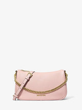 Michael Kors Carmela Medium Pebbled Leather Convertible Crossbody Bag Powder Blush