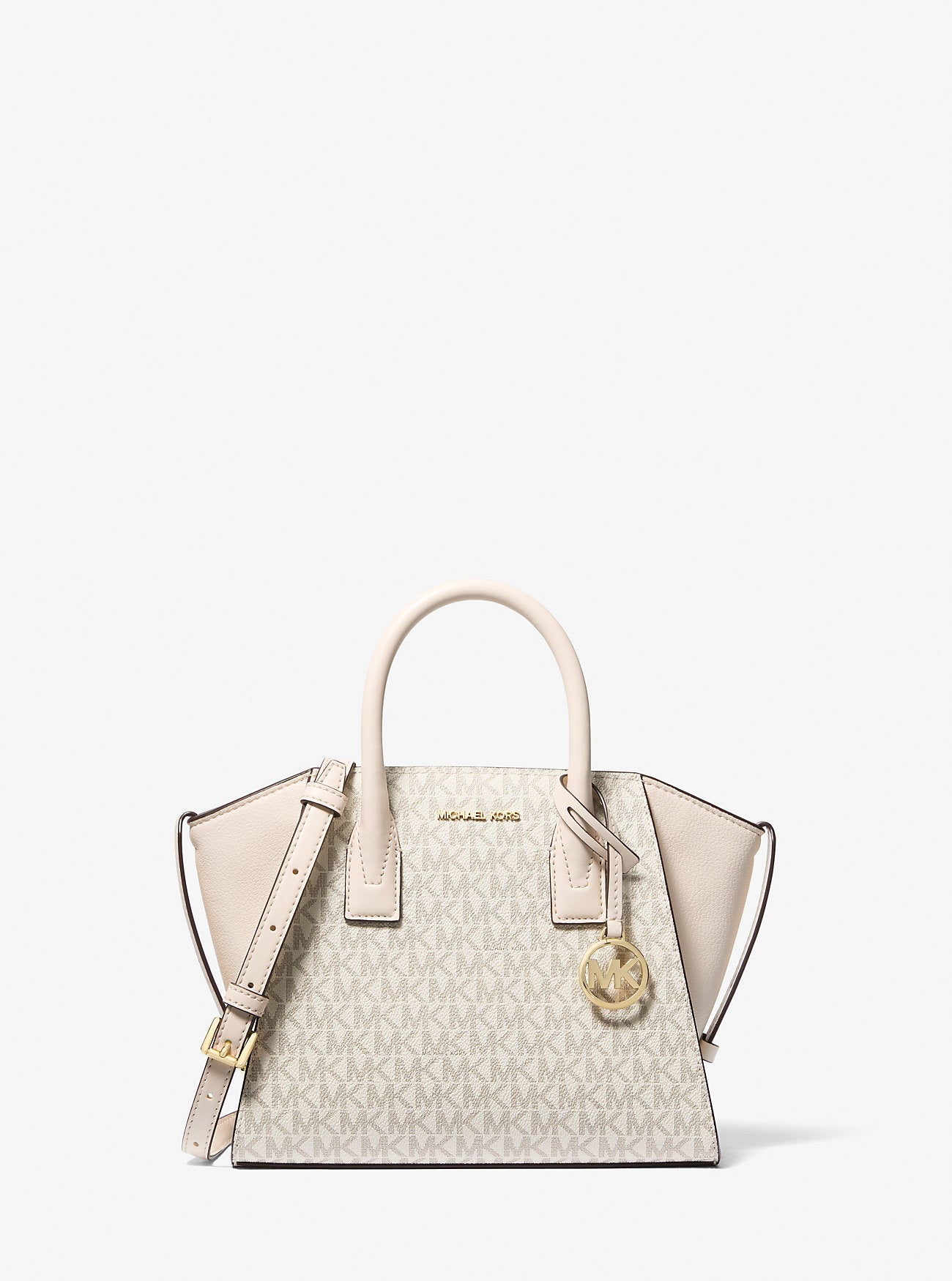 Michael Kors Avril Small Logo and Leather Satchel Lt Crm Multi