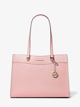 Michael Kors Jet Set Travel Large Saffiano Leather Pocket Tote Bag Powder Blush