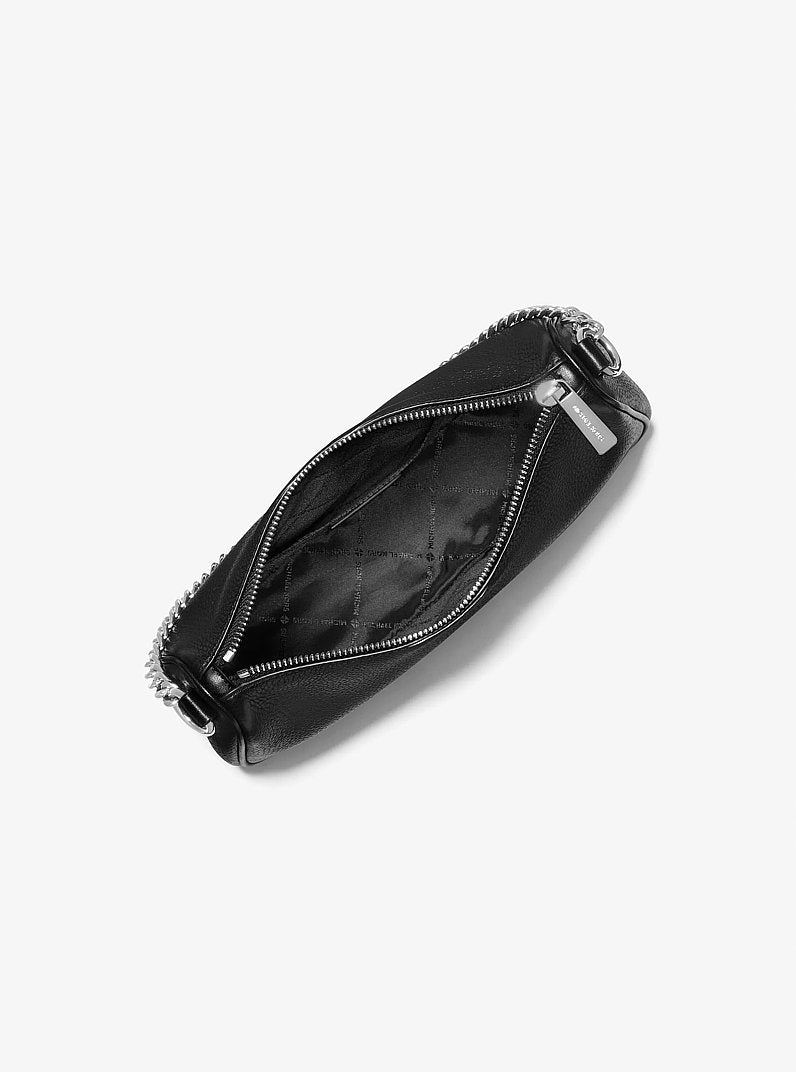 Michael Kors Carmela Medium Pebbled Leather Crossbody Bag Black