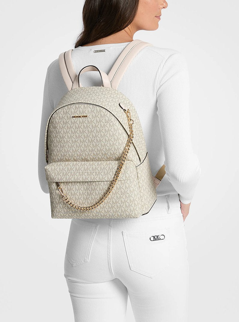 Michael Kors Slater Medium Signature Logo Backpack Lt Crm Multi