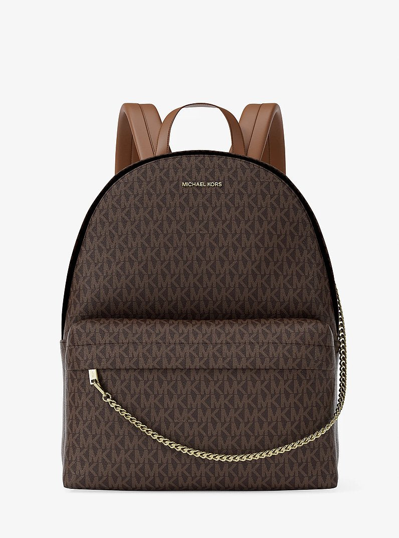 Michael Kors Slater Large Signature Logo Backpack Brown