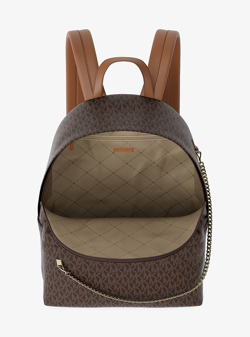 Michael Kors Slater Large Signature Logo Backpack Brown
