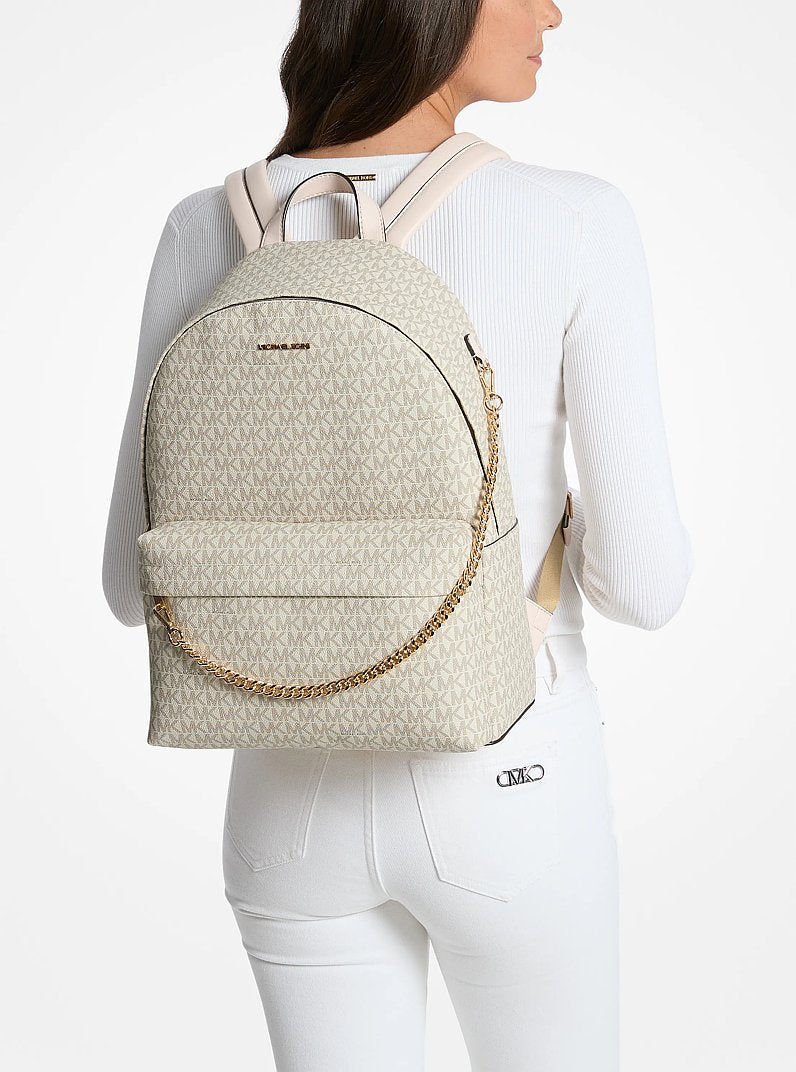 Michael Kors Slater Large Signature Logo Backpack Lt Crm Multi