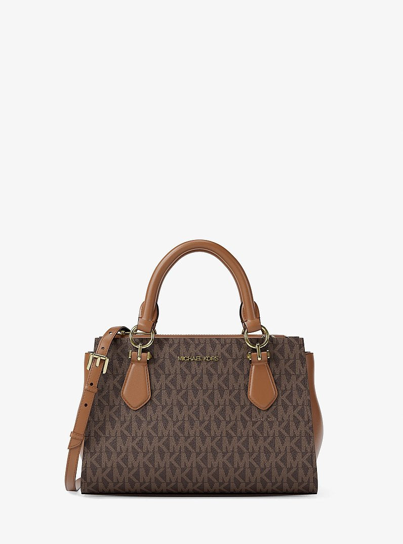 Michael Kors Marilyn Small Signature Logo Messenger Bag Brown