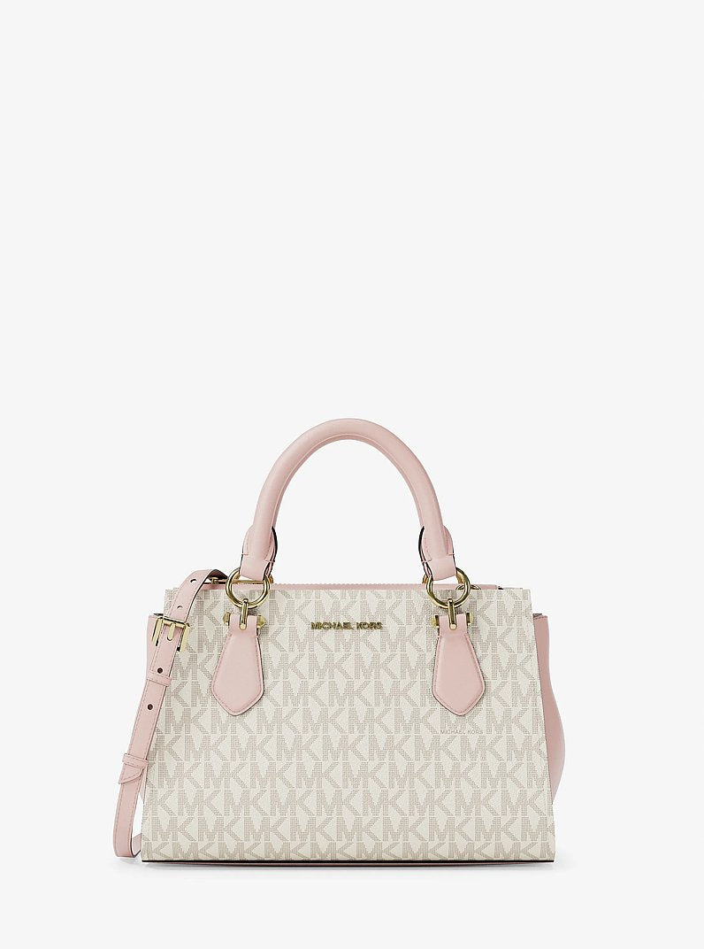 Michael Kors Marilyn Small Signature Logo Messenger Bag Pwd Blsh Mlt