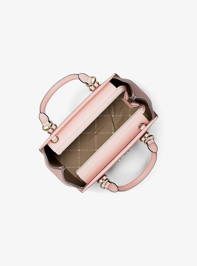 Michael Kors Marilyn Small Leather Satchel Powder Blush