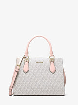 Michael Kors Marilyn Medium Signature Logo Convertible Satchel Pwd Blsh Mlt