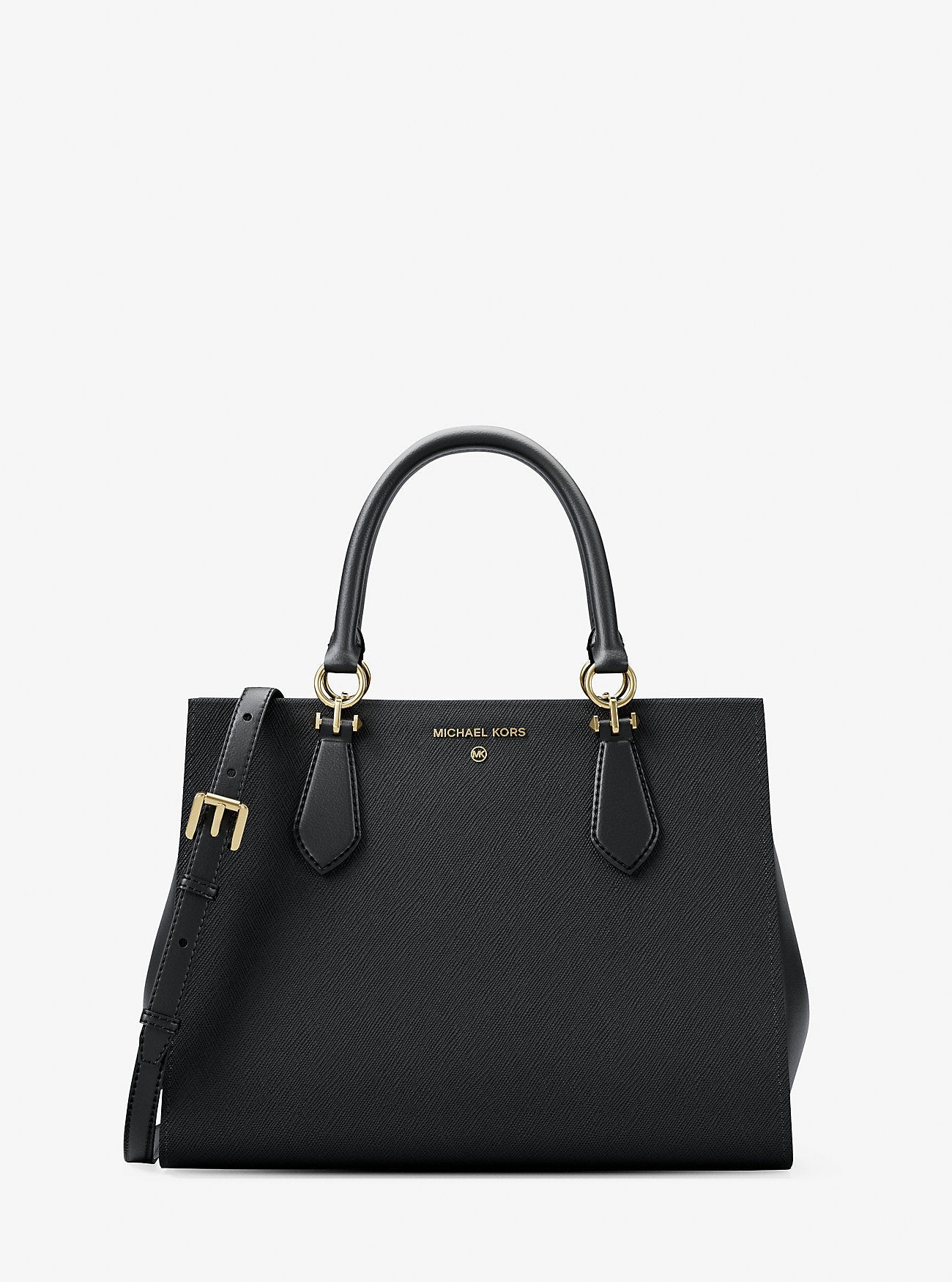 Michael Kors Marilyn Medium Saffiano Leather Satchel Black