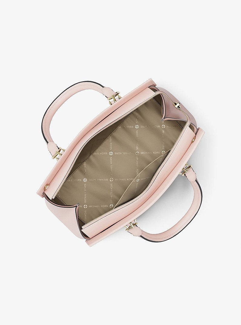 Michael Kors Marilyn Medium Saffiano Leather Satchel Powder Blush