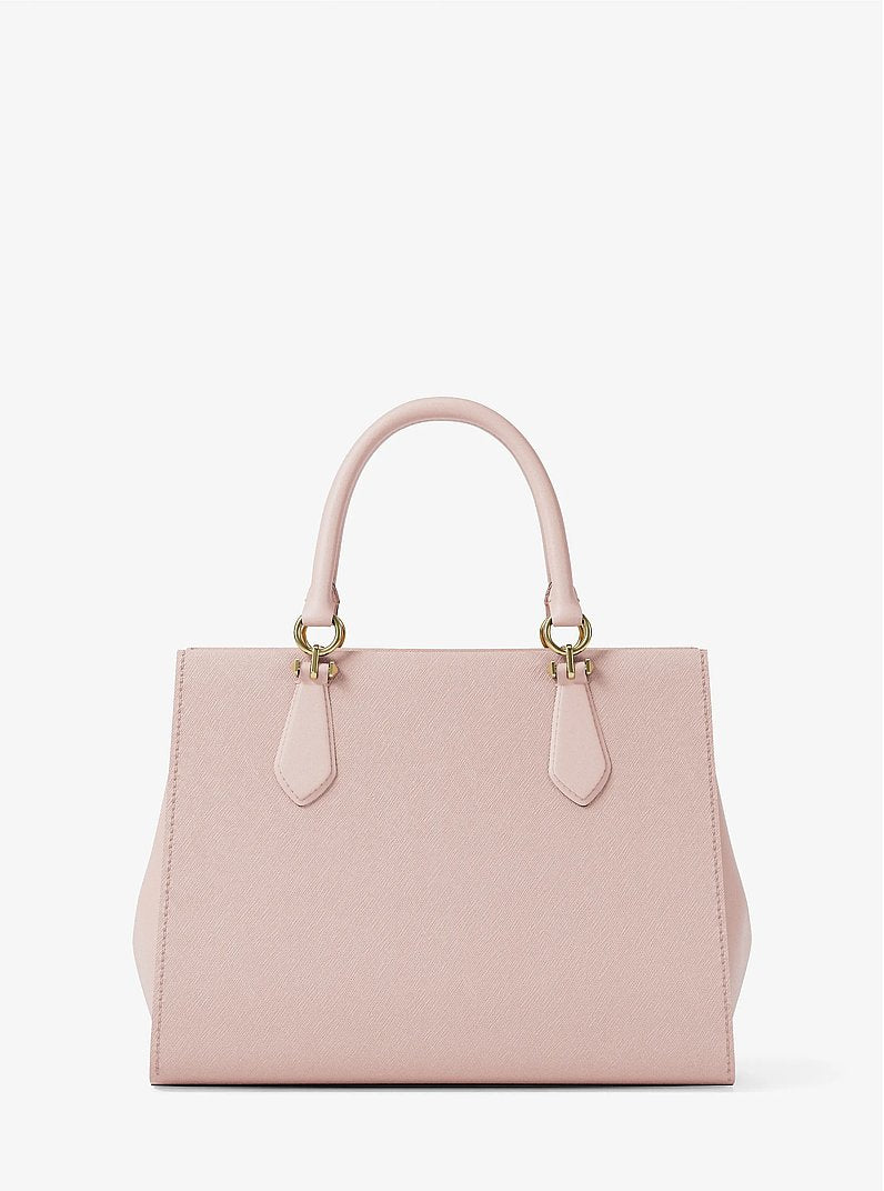Michael Kors Marilyn Medium Saffiano Leather Satchel Powder Blush