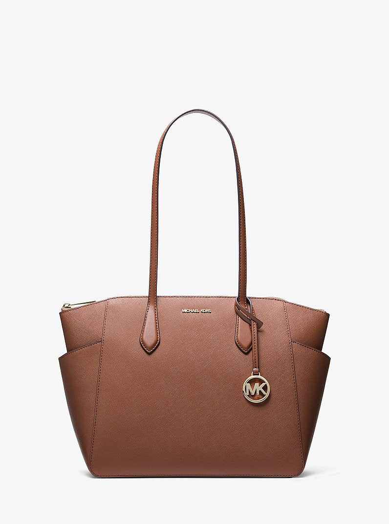Michael Kors Marilyn Medium Saffiano Leather Tote Bag Luggage
