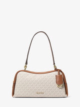 Michael Kors Cecily Medium Signature Logo Shoulder Bag Vanilla
