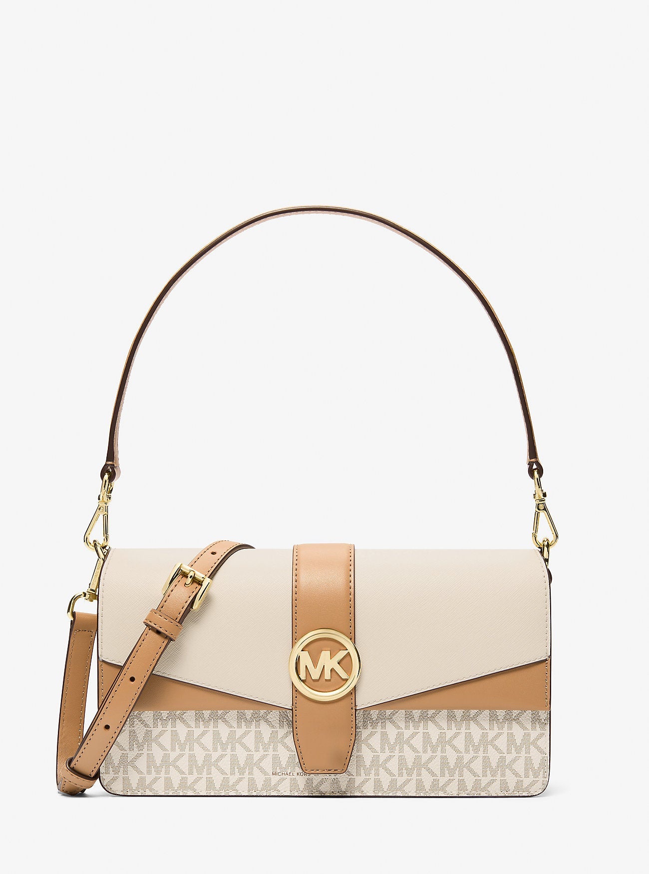 Greenwich Medium Signature Logo Convertible Crossbody Bag Lt Crm Multi Lt Crm Multi