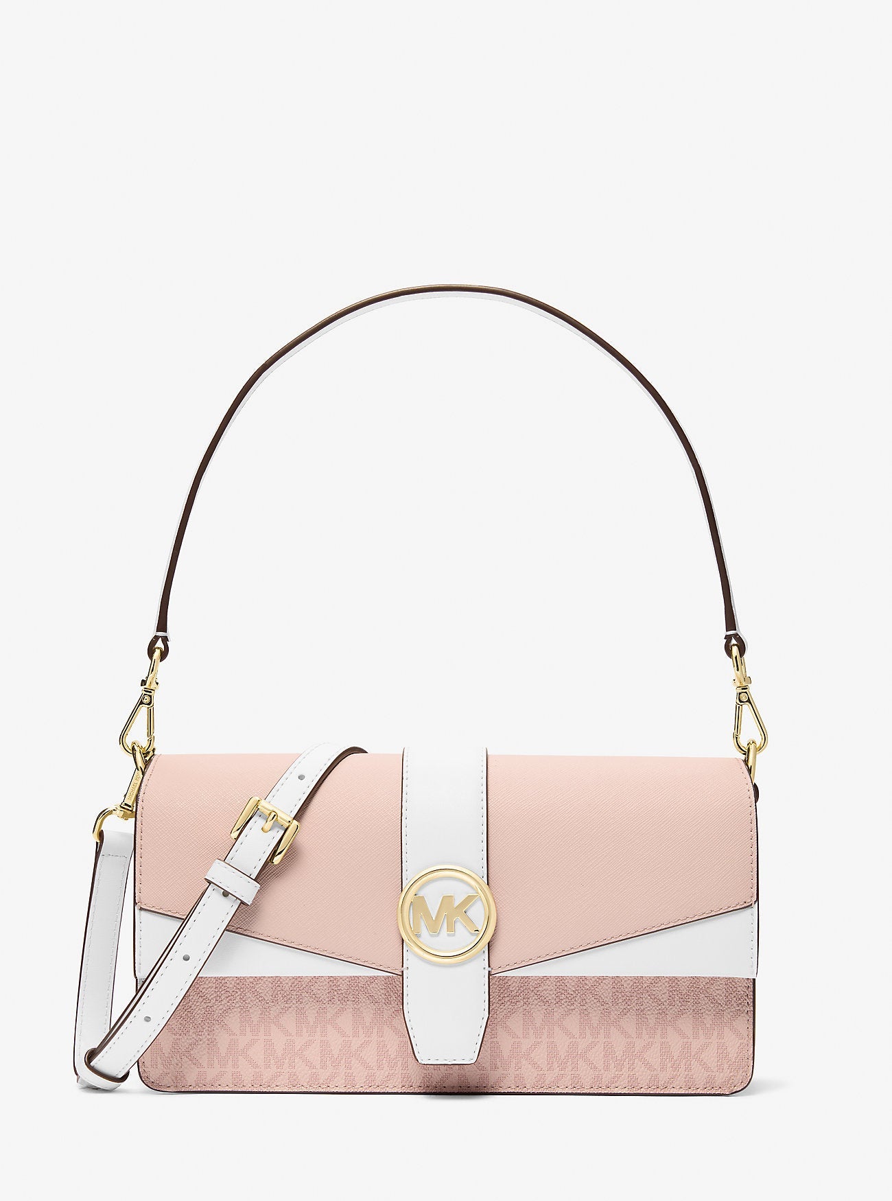 Greenwich Medium Signature Logo Convertible Crossbody Bag Pwd Blsh Mlt Pwd Blsh Mlt