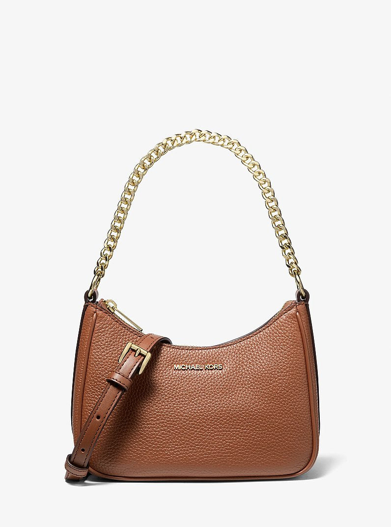 Michael Kors Jet Set Travel Small Pebbled Leather Convertible Crossbody Bag Luggage