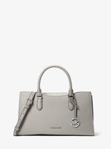 Michael Kors Arden Medium Top-Zip Satchel Pearl Grey