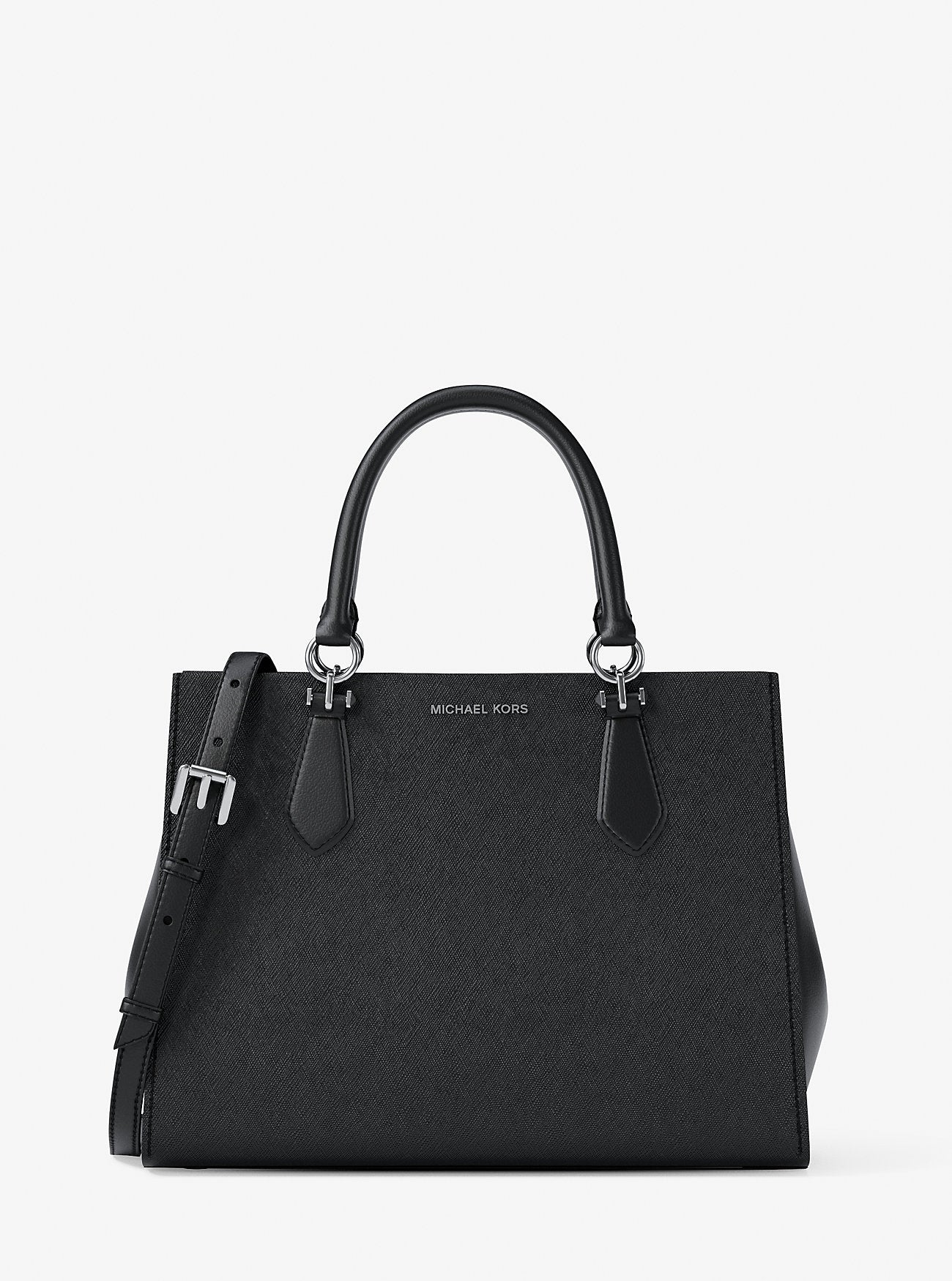 Michael Kors Marilyn Medium Saffiano Leather Satchel Black