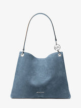 Michael Kors Christina Large Suede Shoulder Bag Denim