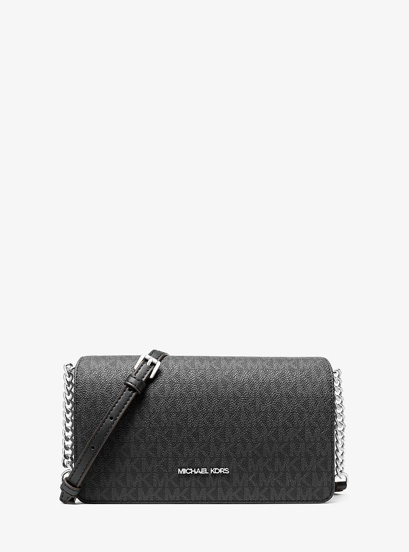 Michael Kors Jet Set Medium Signature Logo Crossbody Bag Black