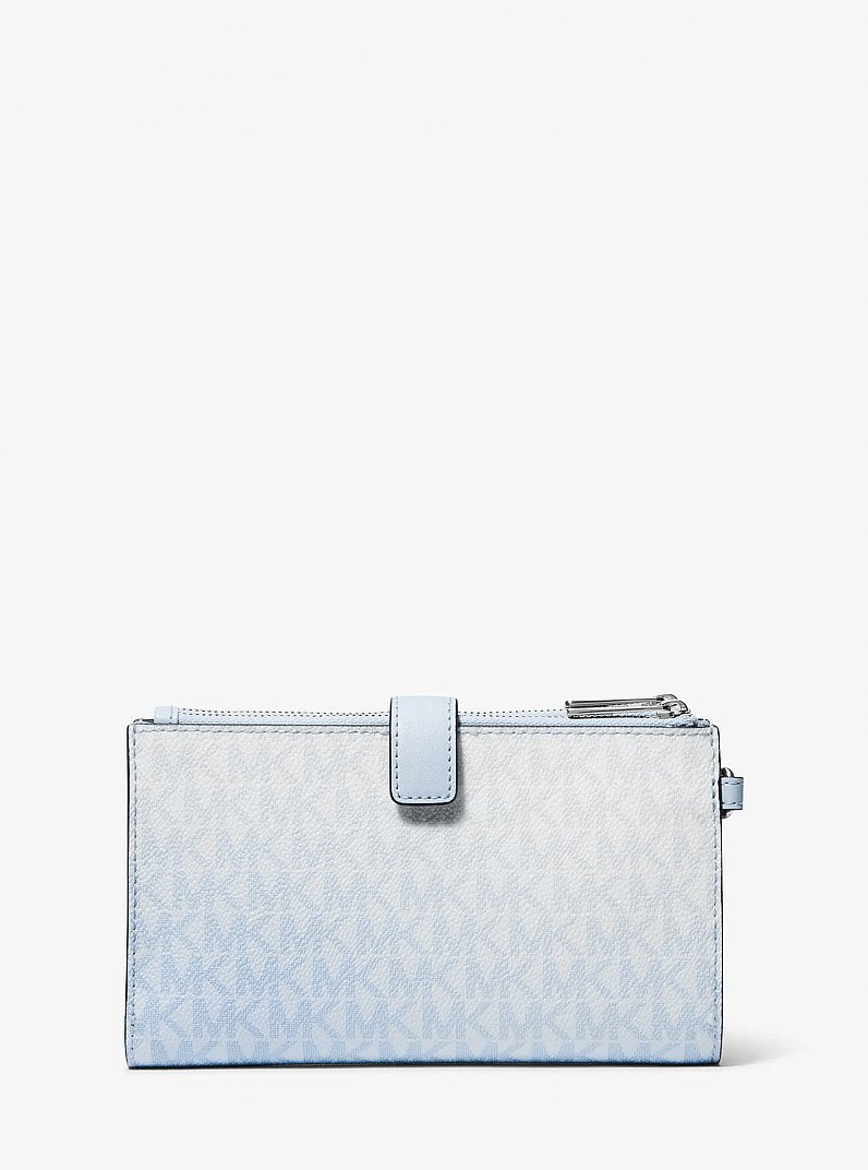 Michael Kors Jet Set Large Ombre Signature Logo Wristlet Pale Ocean