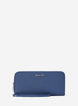 Michael Kors Large Pebbled Leather Continental Wallet Galaxy Blue