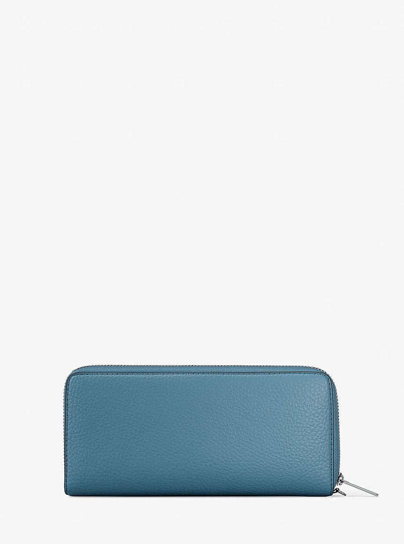 Michael Kors Large Pebbled Leather Continental Wallet Denim