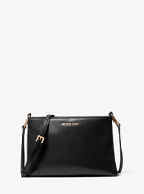 Michael Kors Trisha Medium Pebbled Leather Crossbody Bag Black