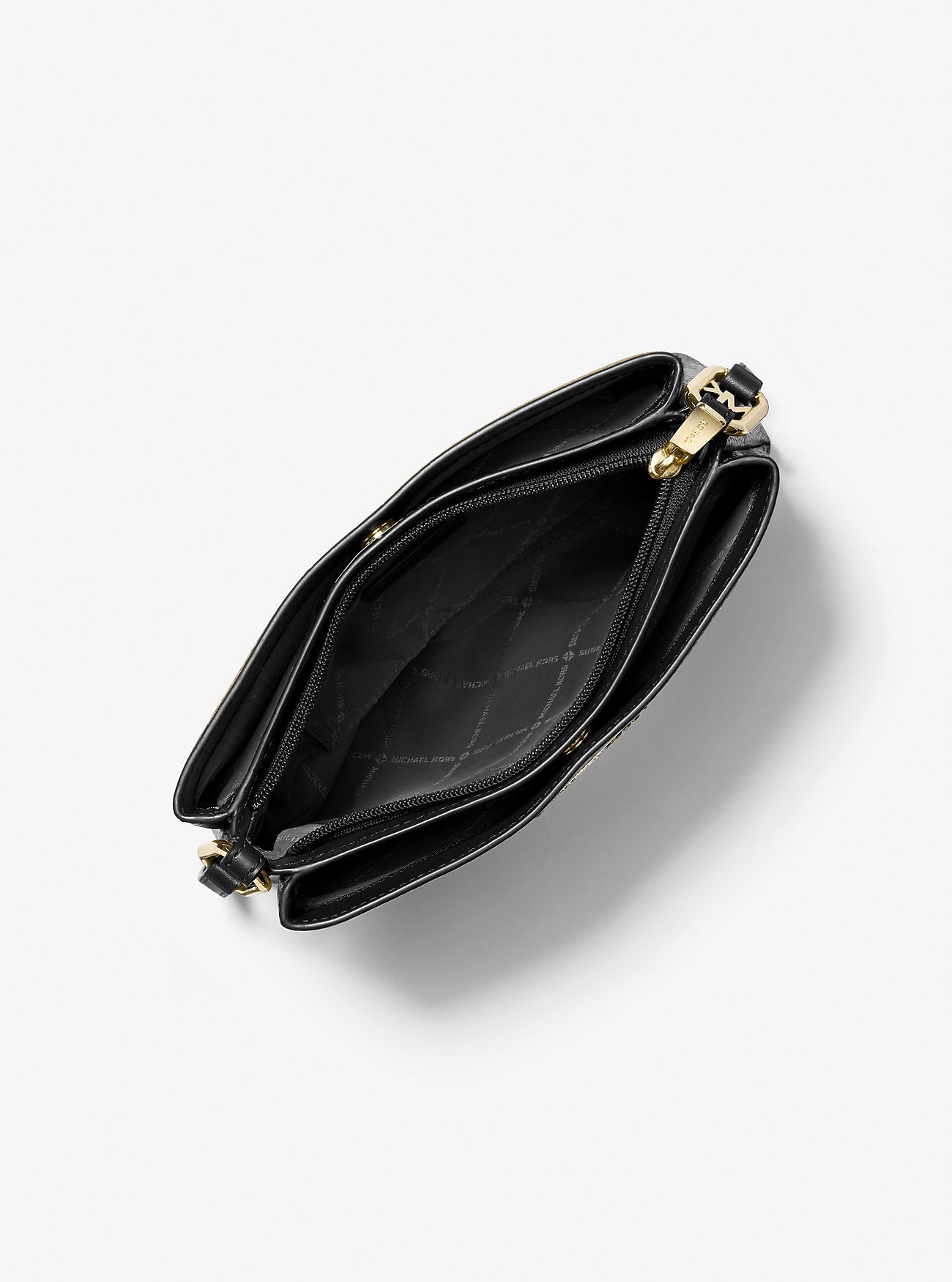 Michael Kors Trisha Medium Pebbled Leather Crossbody Bag Black