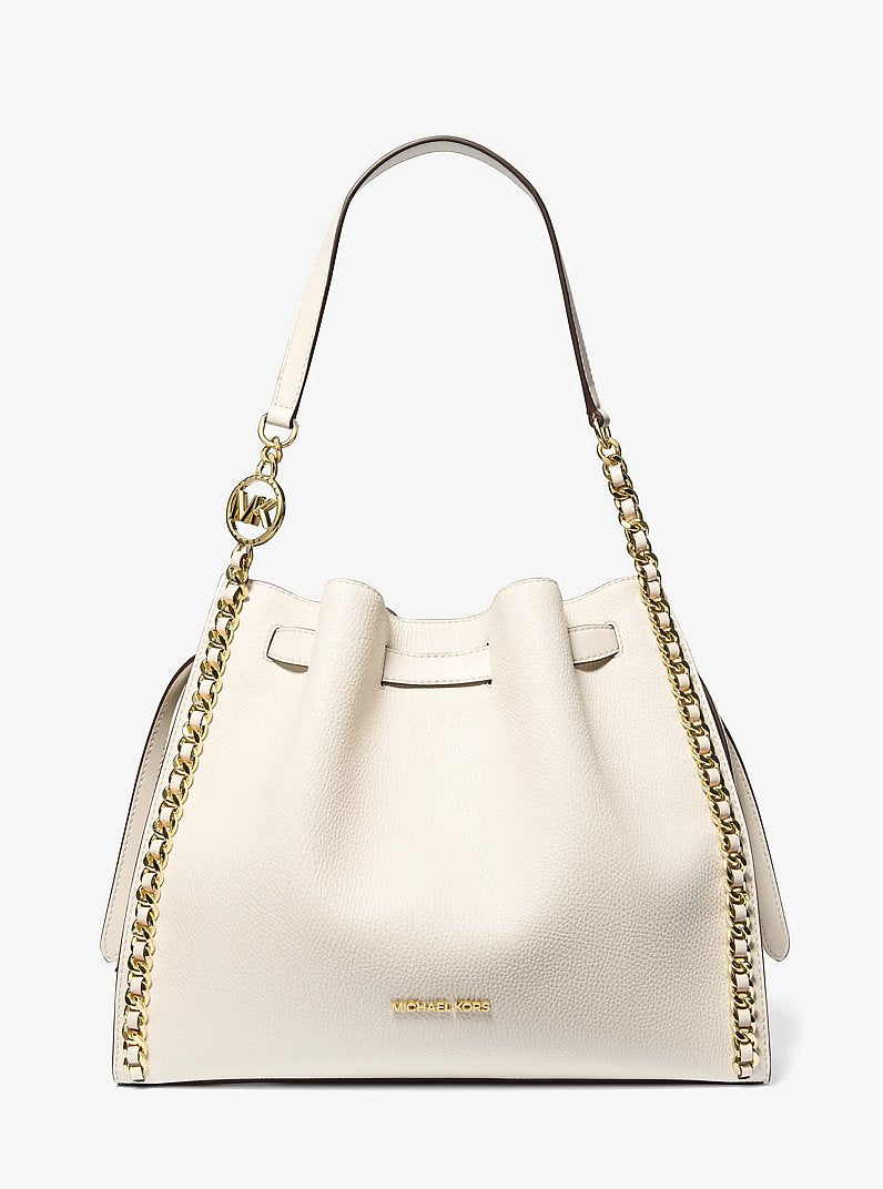 Michael Kors Mina Large Chain Shoulder Bag Lt Cream