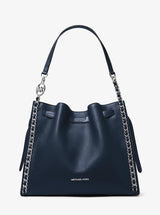 Michael Kors Mina Large Chain Shoulder Bag Navy