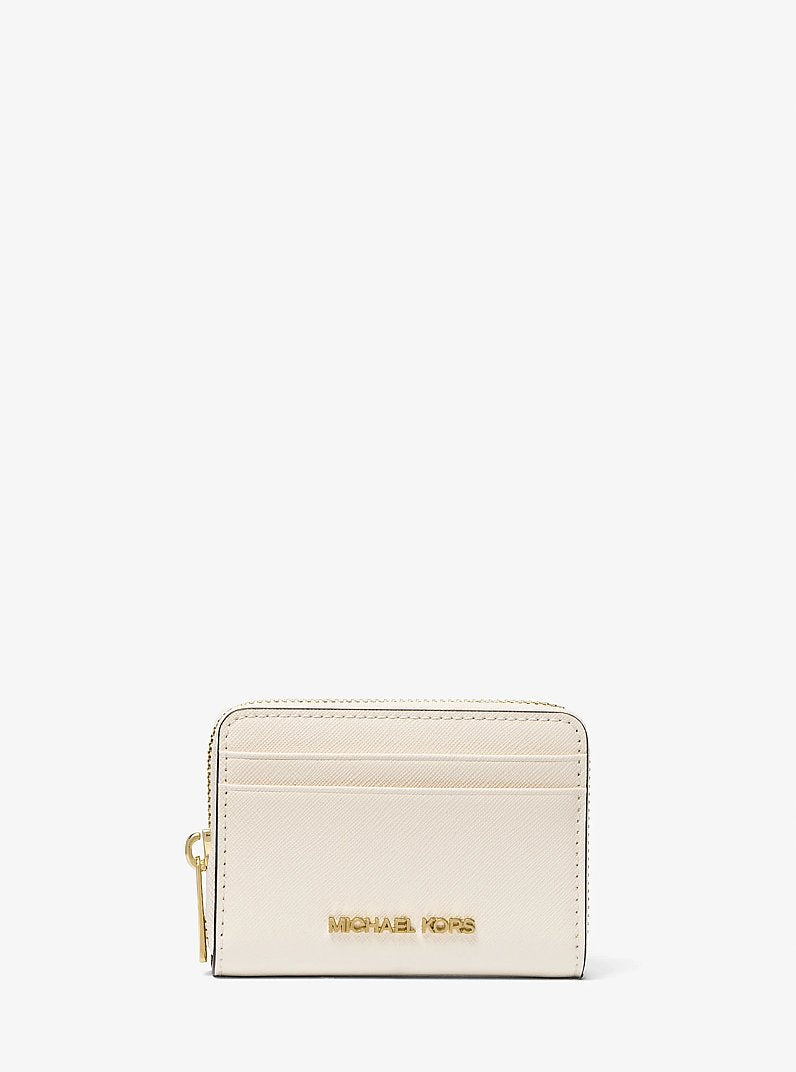 Michael Kors Jet Set Travel Medium Saffiano Leather Wallet Lt Cream