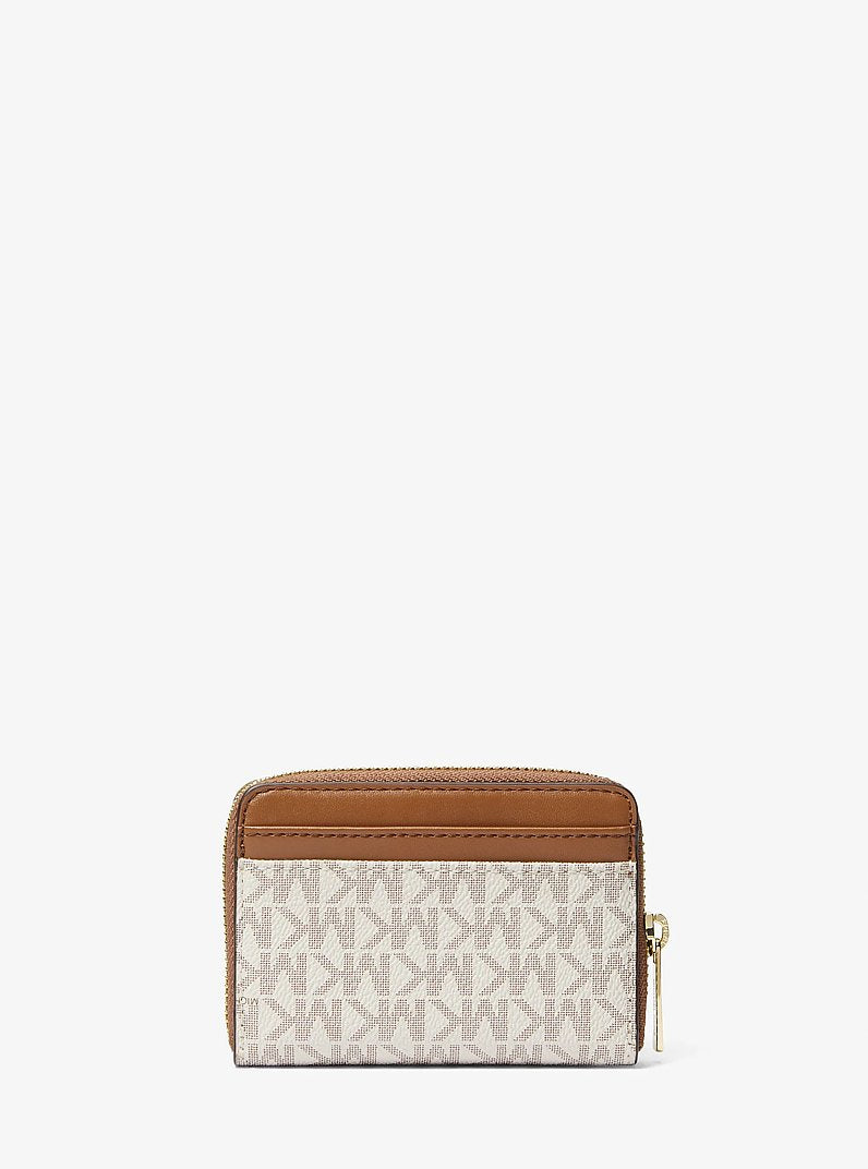 Michael Kors Jet Set Travel Medium Logo Zip-Around Card Case Vanilla