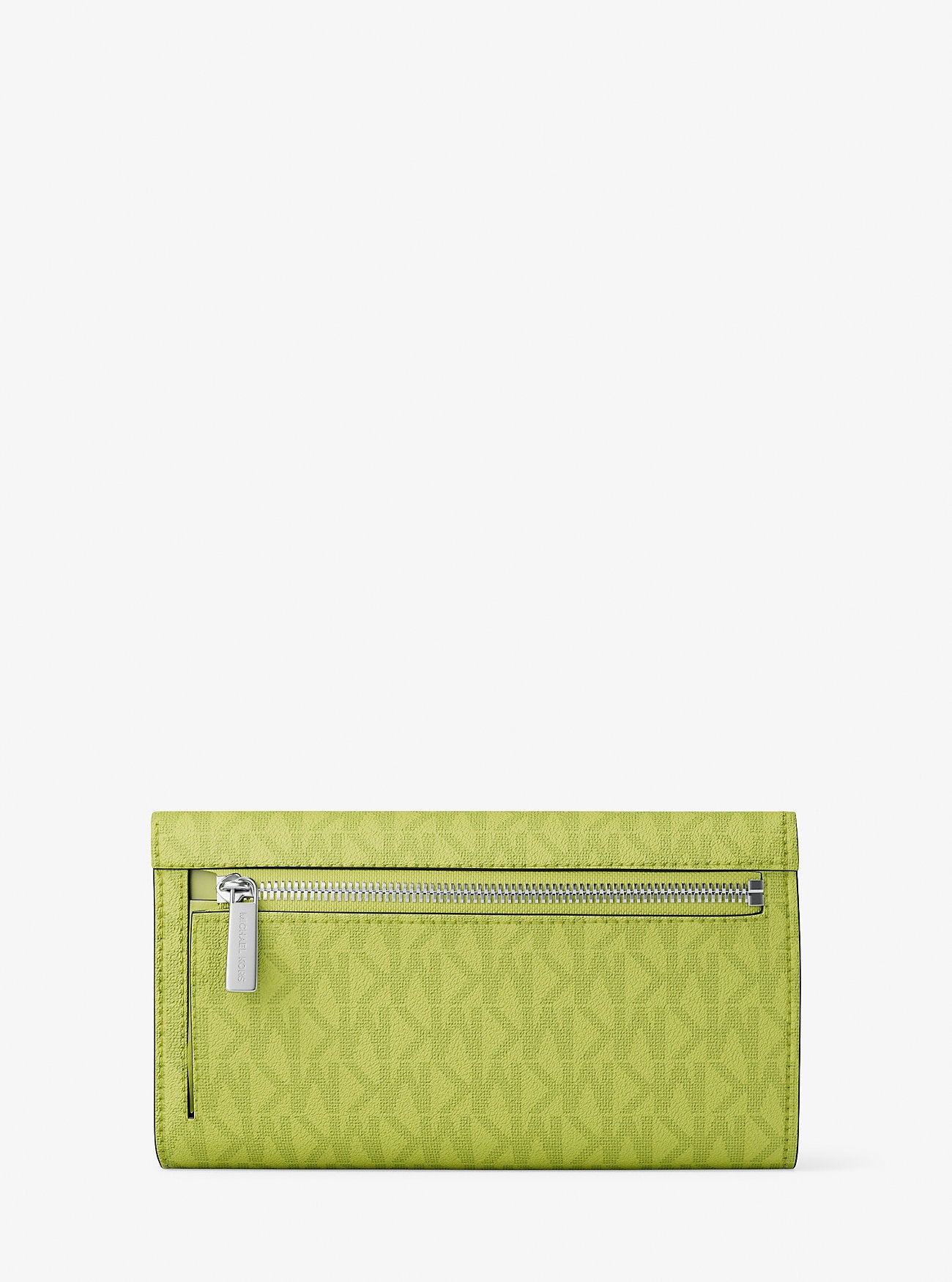 Michael Kors Jet Set Large Signature Logo Tri-Fold Wallet Lime