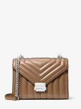 Michael Kors Whitney Medium Quilted Shoulder Bag Driftwood